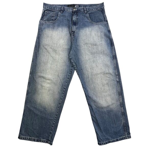 Vintage Dodeca Jeans Mens 42x32 Blue Denim Baggy Wide Leg Hip Hop Grunge Y2K - Picture 1 of 12